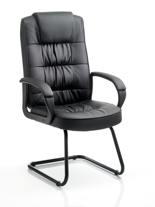 Providers Of Moore Black Leather Cantilever Chair UK