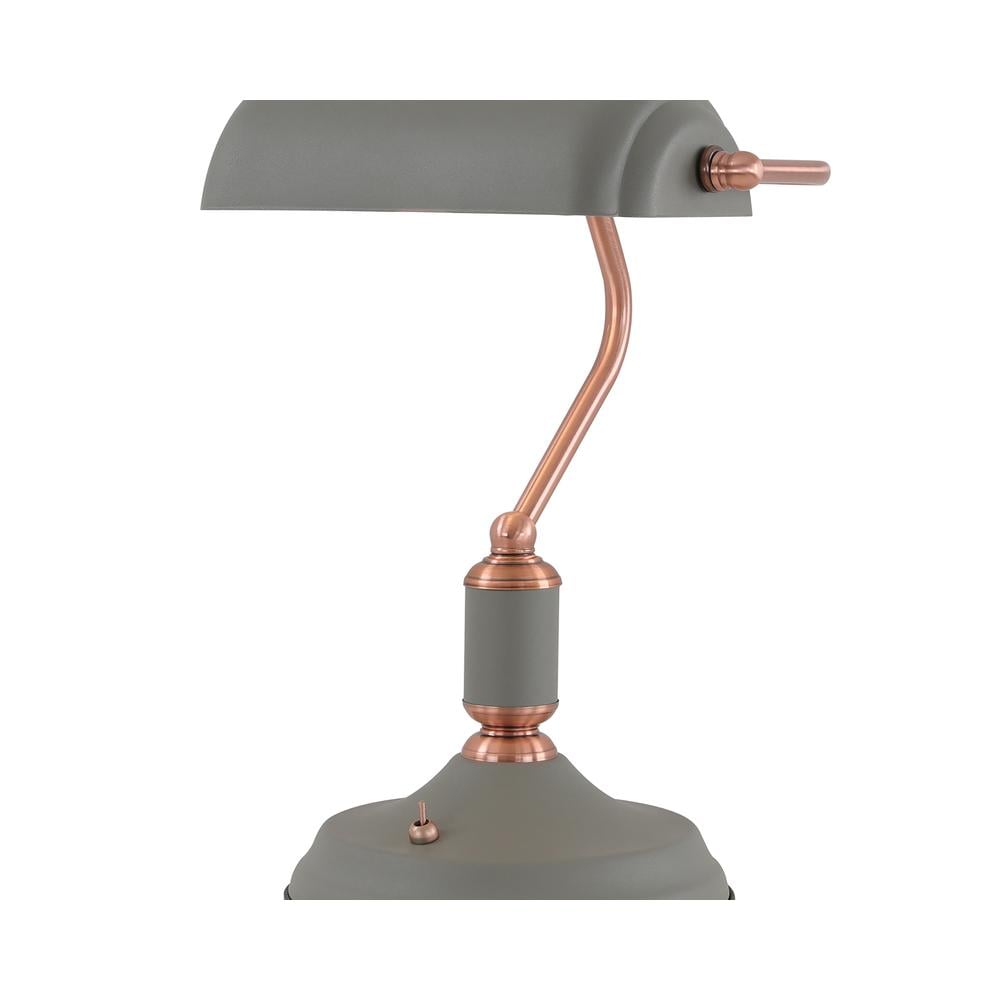 Luxuria Nimbus Table Lamp 1 Light With Toggle Switch Sand Grey/Copper