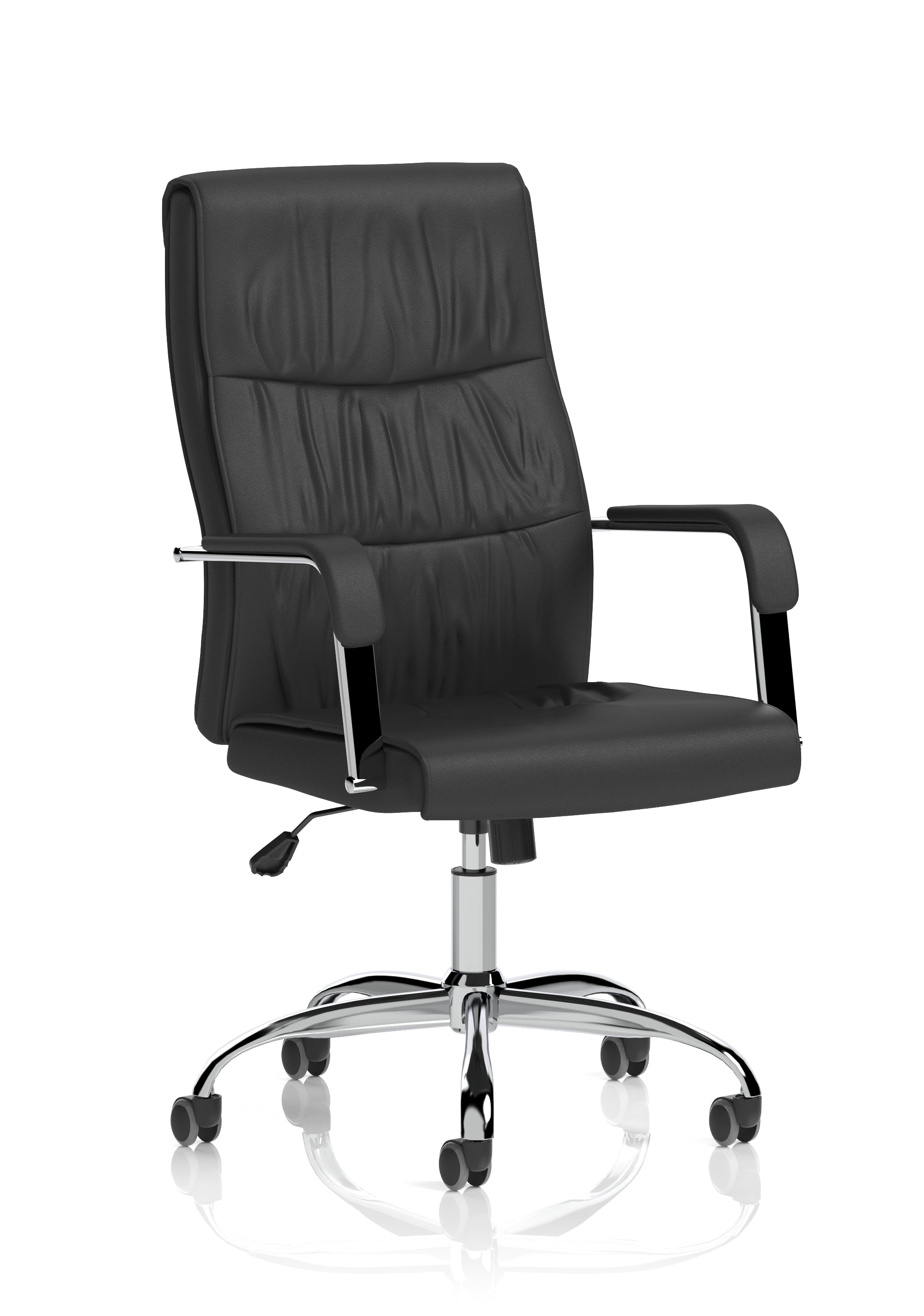 Suppliers Of Carter High Back Black Bonded Leather Executive Office Chair with Fixed Arms UK