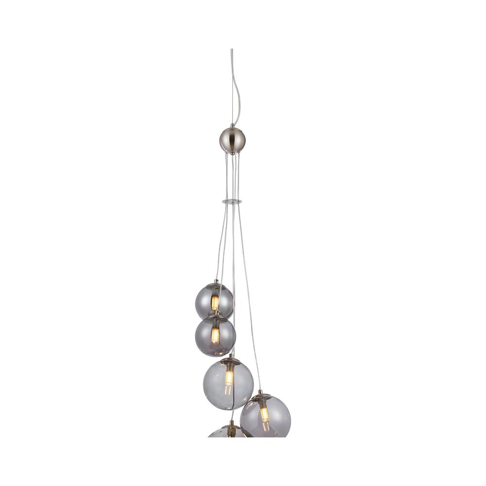 Luxuria Thorne 27cm Pendant 5xG9 Satin Nickel Smoke Plated Glass