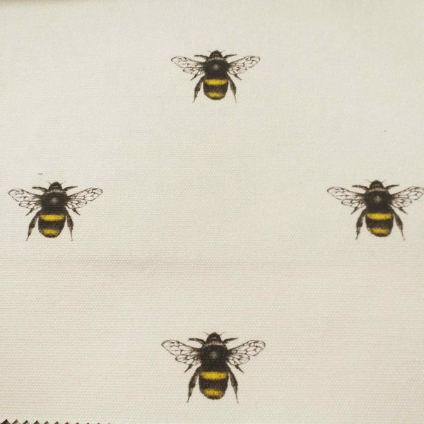 Bee print pattern cut fabric 135 cm wide.