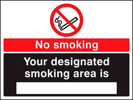 No smoking designated smoking area is (white/black)