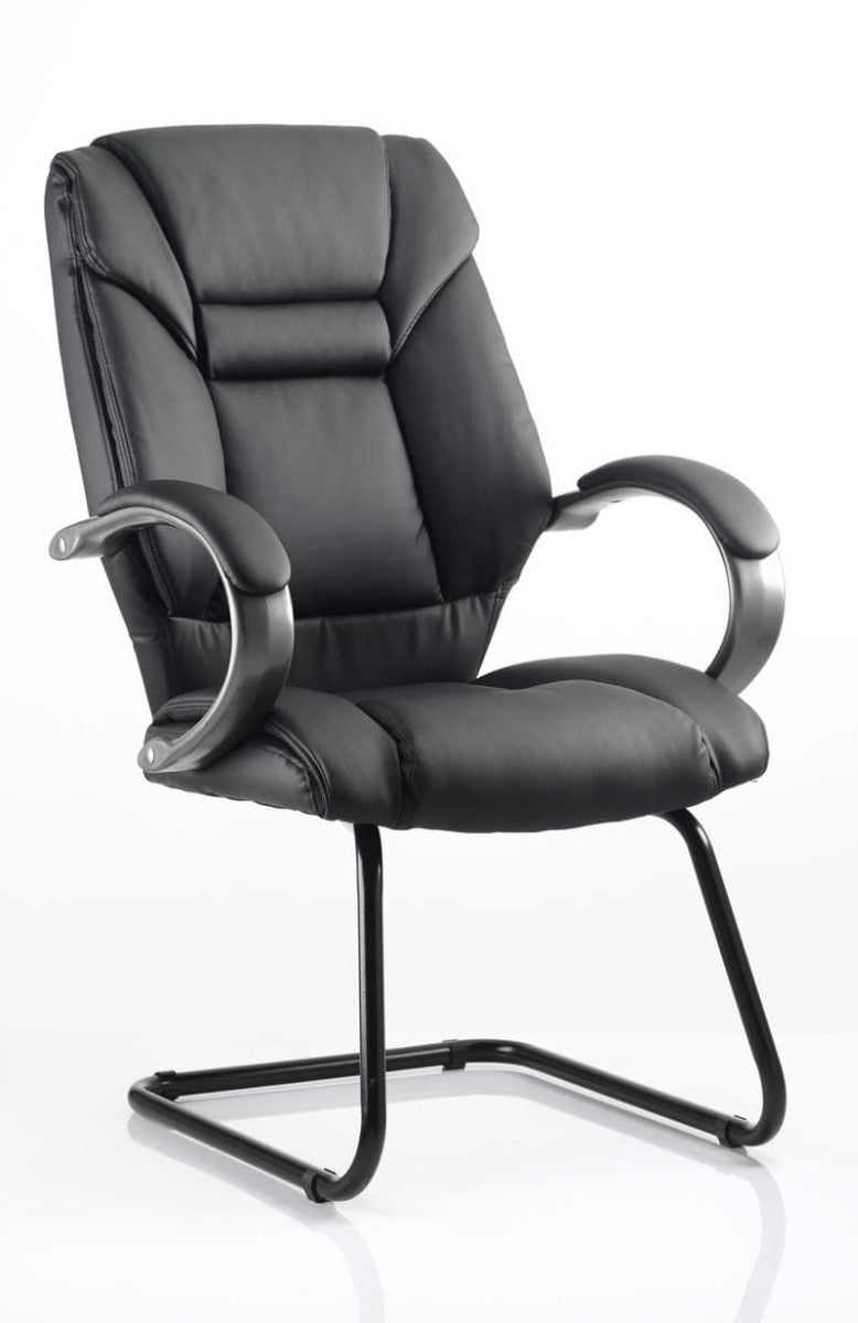 Galloway Black Bonded Leather Cantilever Office Chair Huddersfield