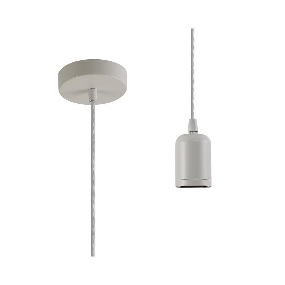 Luxuria Glorelle 2m Suspension Kit White/White Braided Cable E27 c/w Ceiling Bracket & Deeper Shade Ring