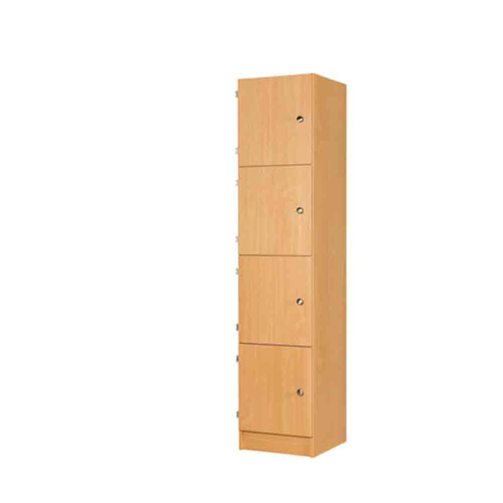 Four Door MDF Laminate Wooden Locker 1800H For The Educational Sectors