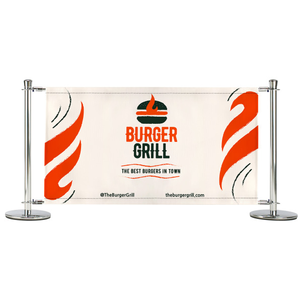 Burger Grill - Pre-Designed Burger Bistro Cafe Barrier Banner