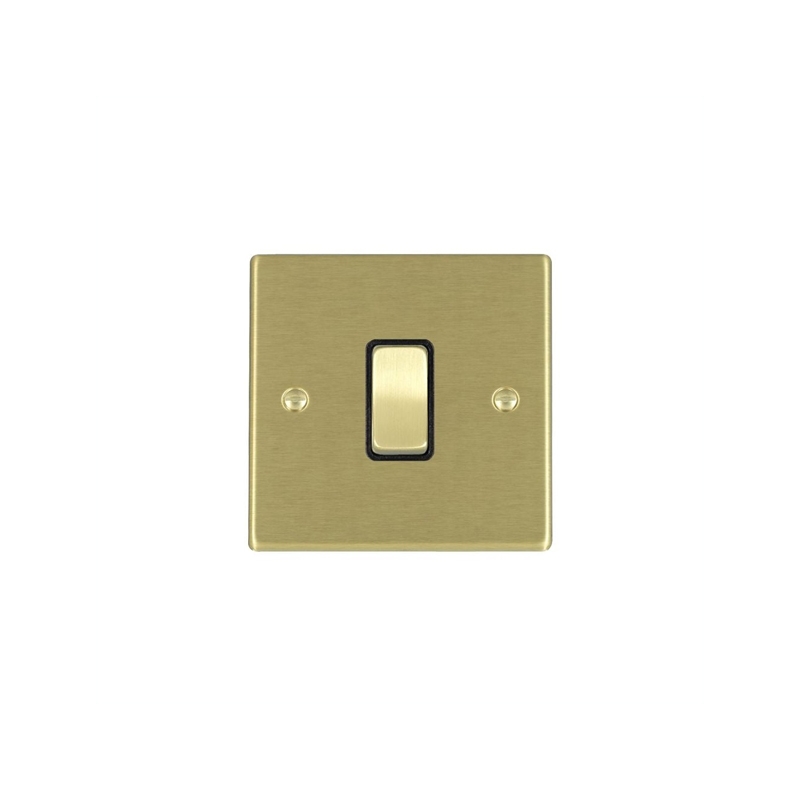 Hamilton Hartland 1 Gang PTM Rocker Switch Satin Brass/Black Insert