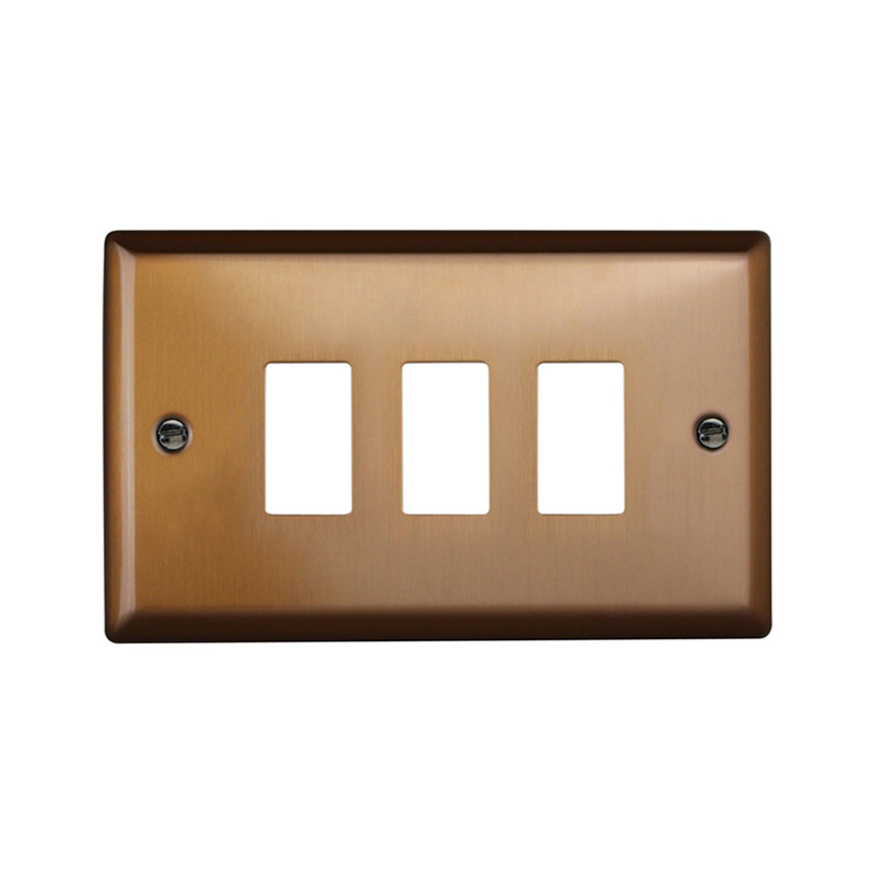 Varilight Urban 3G Plate Brushed Bronze with York Twin Plate (Standard Plate)
