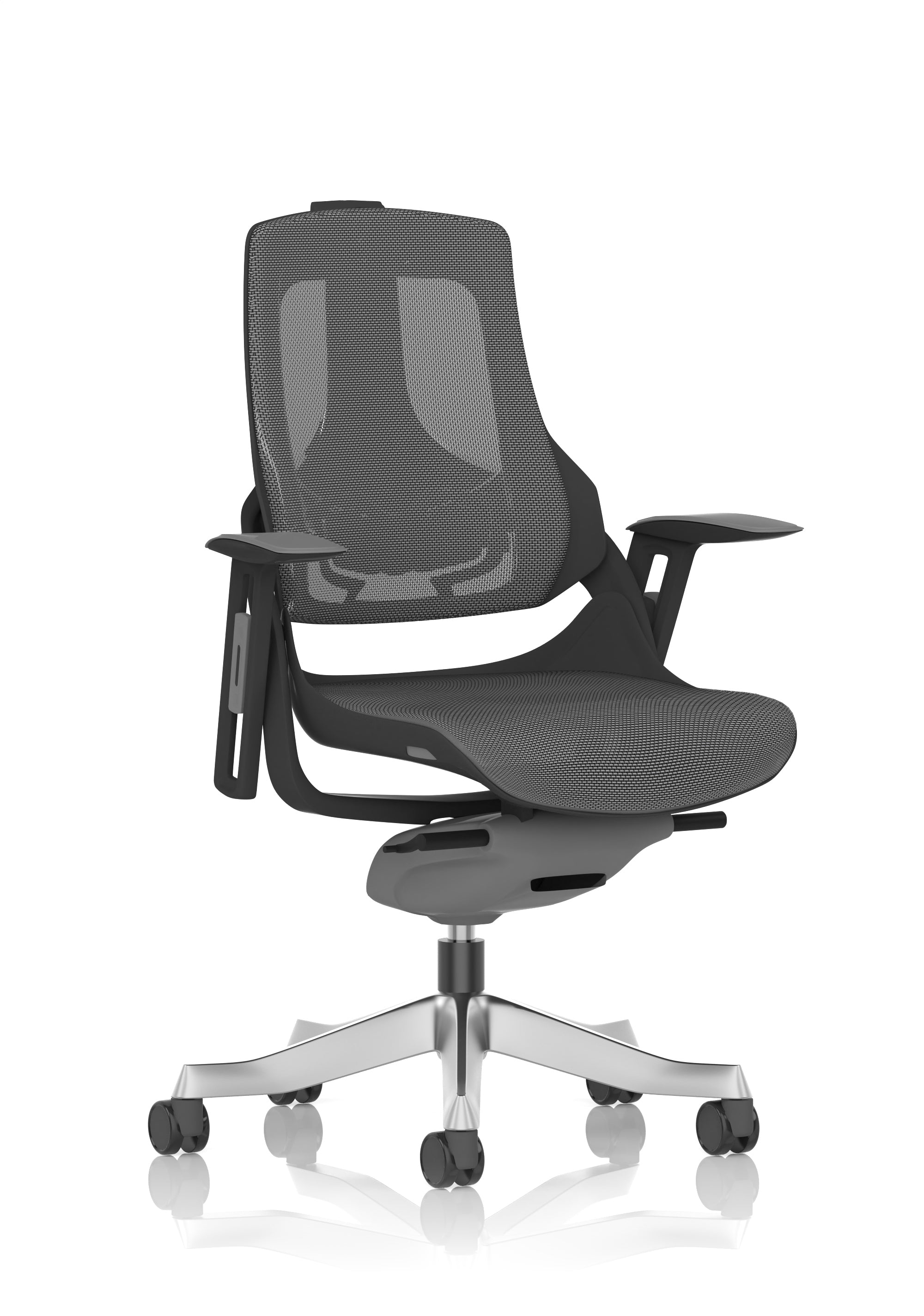 Providers Of Zure High Back Black Shell Charcoal Mesh Executive Office Chair with Height Adjustable Arms UK