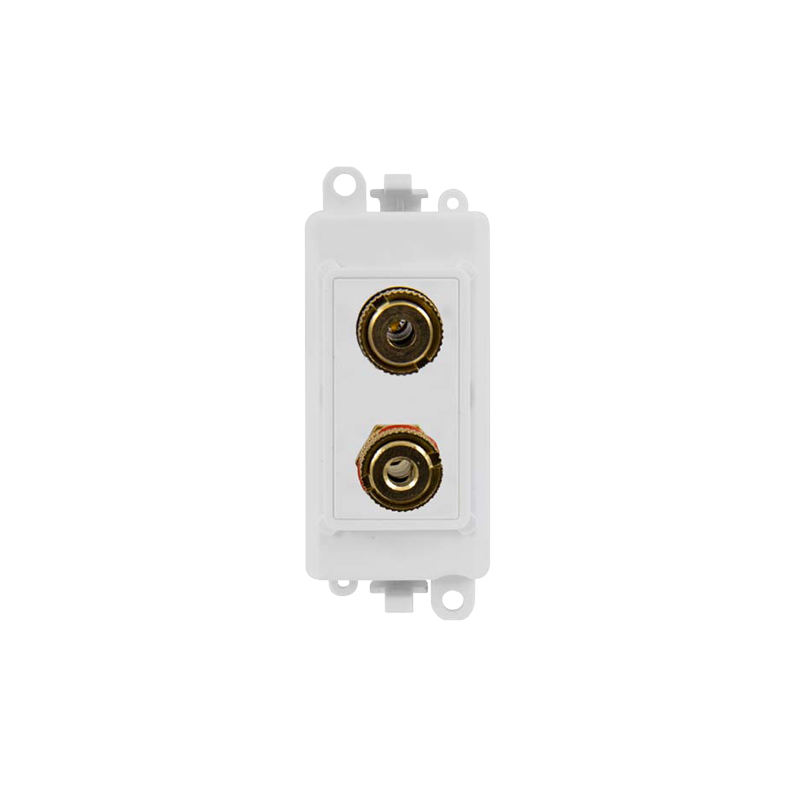 Click GridPro Loudspeaker Twin Outlet Module Polar White