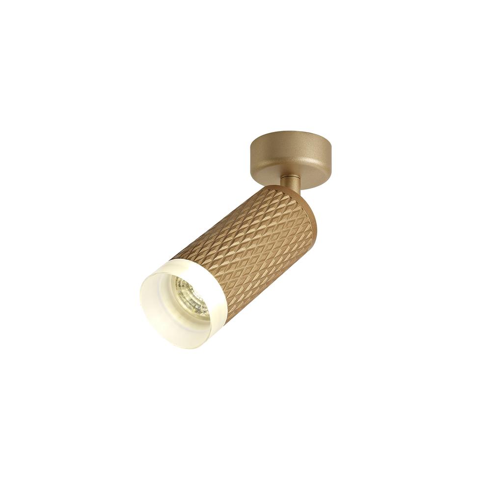 Luxuria * Swirl 6.5cm Adjustable 1 Light Surface Mounted Ceiling/Wall Spot Light GU10 Champagne Gold/Acrylic Ring