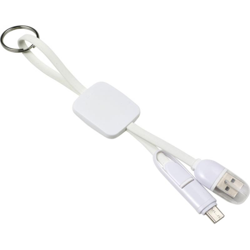 USB-C charging cable with key ring