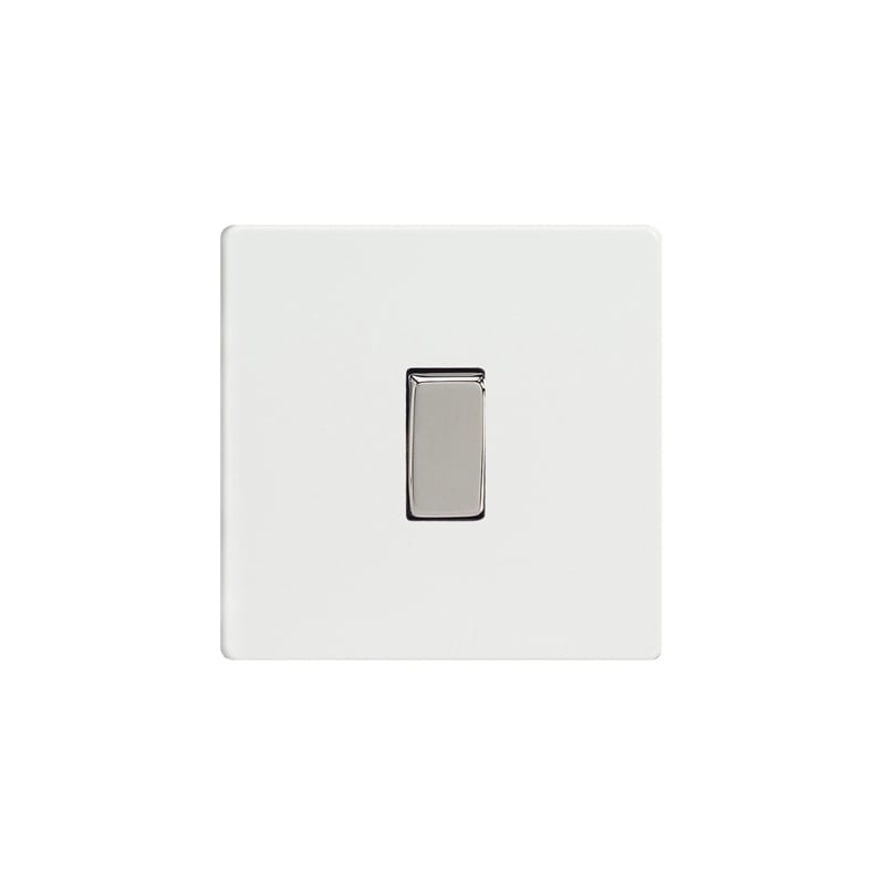 Varilight Screw Less Flat Plate Switch 1G Premium White