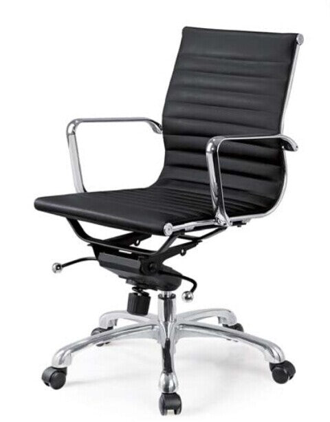 Black Eames Style Medium Back Office Chair - HB-B13 UK