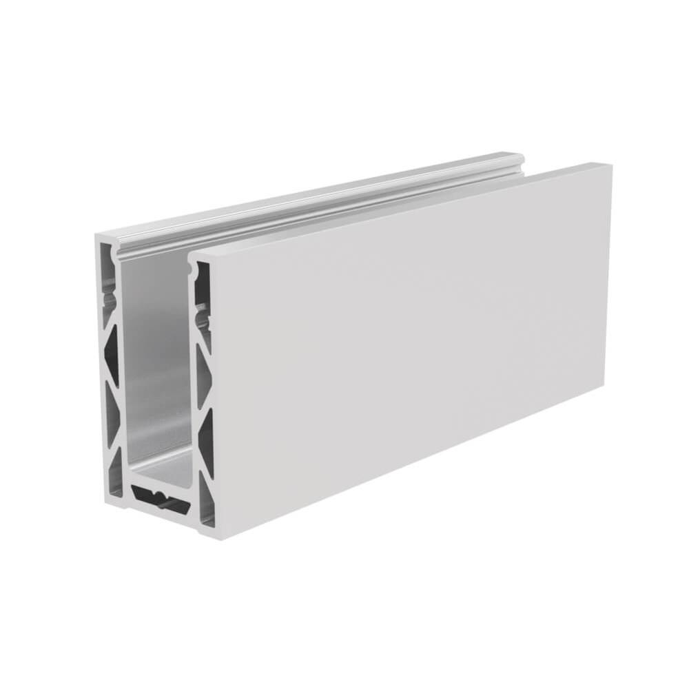 Adjustable Aluminium Channel - 2.5m BaseFor 15 to 21.5mm Glass (Mill Finish)