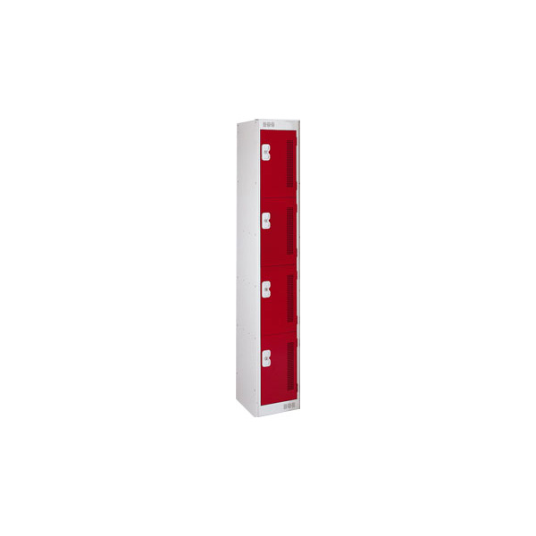 Perforated Four Door Locker For The Retail Sector