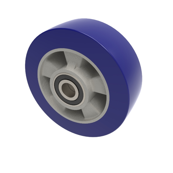 Soft Polyurethane 75 Shore A 150mm Ball Bearing Wheel 500kg Load