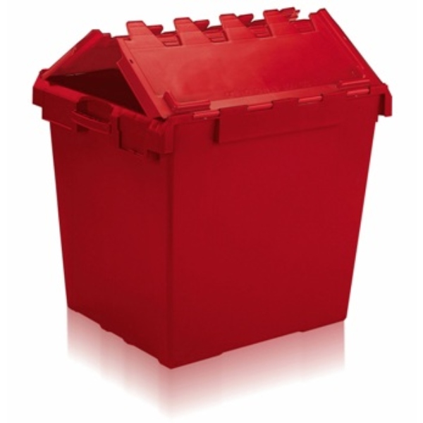 Large Attached Lid Container 160 Litre - Red