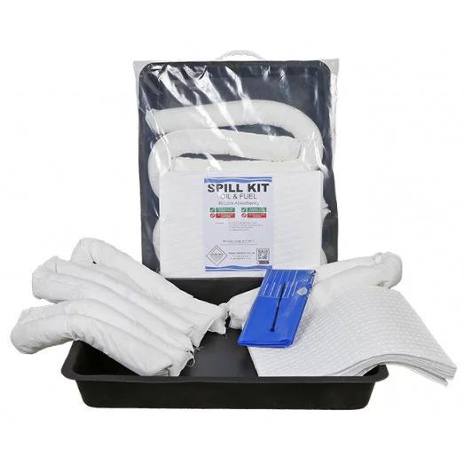 40 Litre Oil and Fuel Spill Kit with Flexi-Tray
