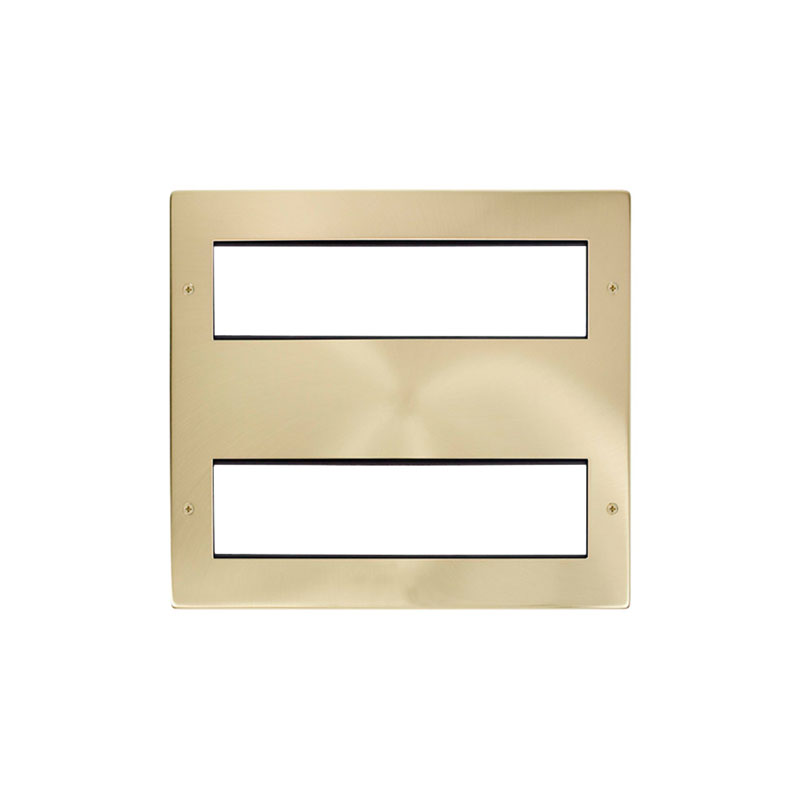 Click New Media Satin Brass 16 Module Large Unfurnished Front Plates With York