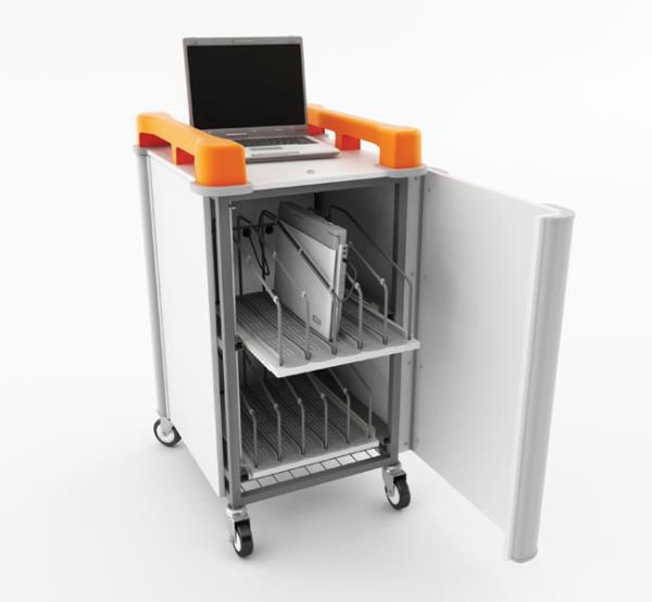 LapCabby Vertical Laptop Store & Charging Trolley For Police Stations