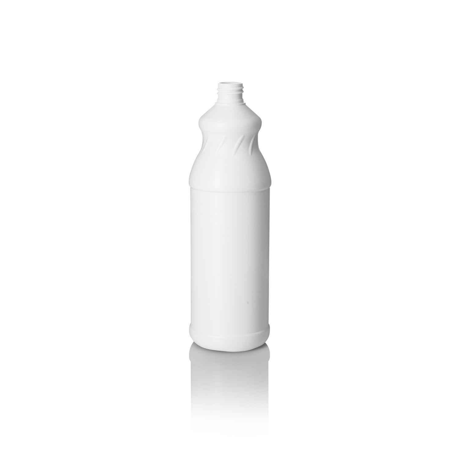 1ltr White HDPE 30% PCR Waisted Bottle