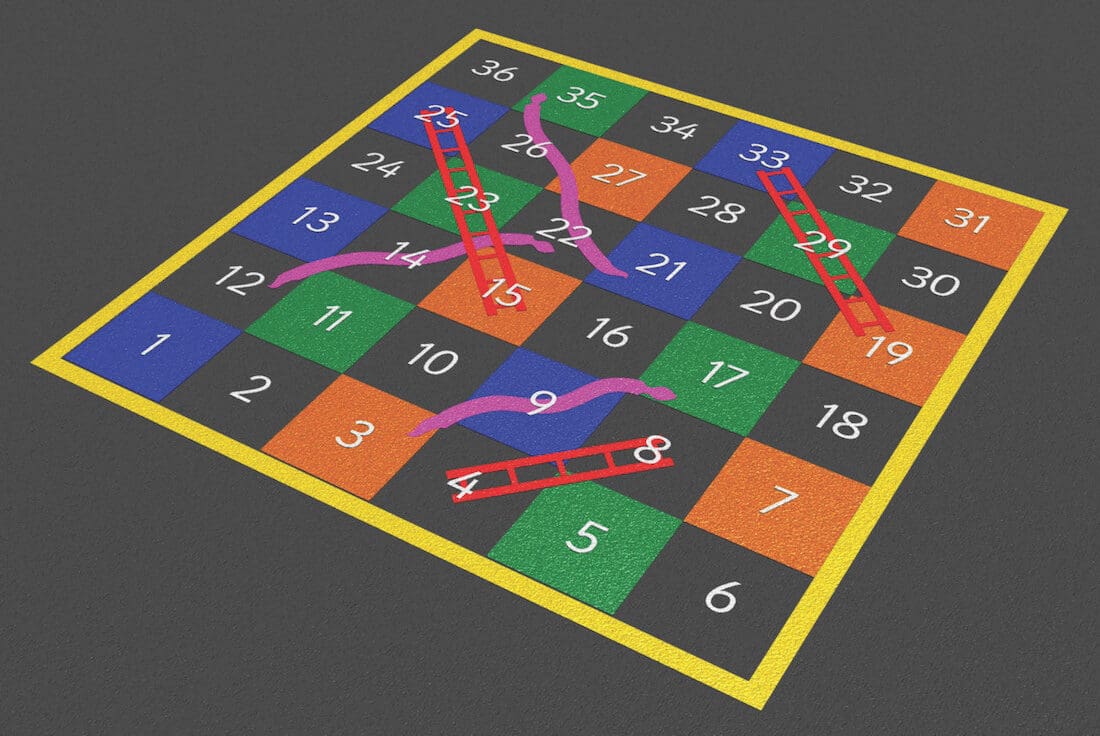 36 Snakes and Ladders - Playground Graphics