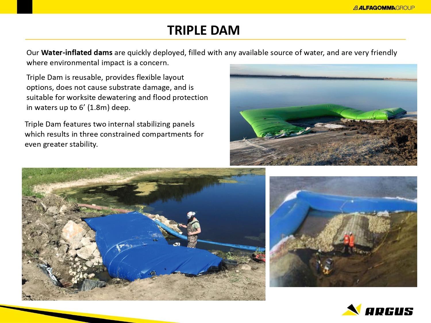 Alfagomma Water Barrier - Triple Dam - FLOOD DEFENCE