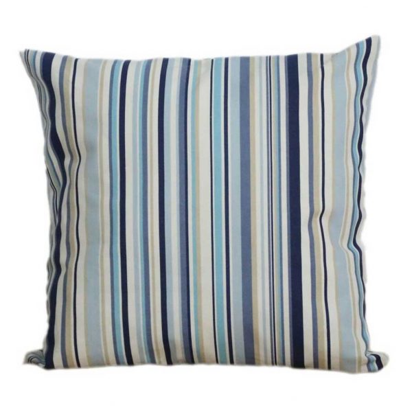 Marine Blue Cotton Striped Scatter Cushion Covers and Inners. Sizes 16&#34; ? 24&#34;