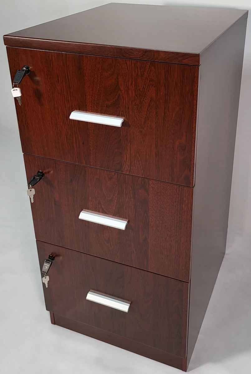 Mahogany Three Drawer Executive Filing Cabinet - AB84