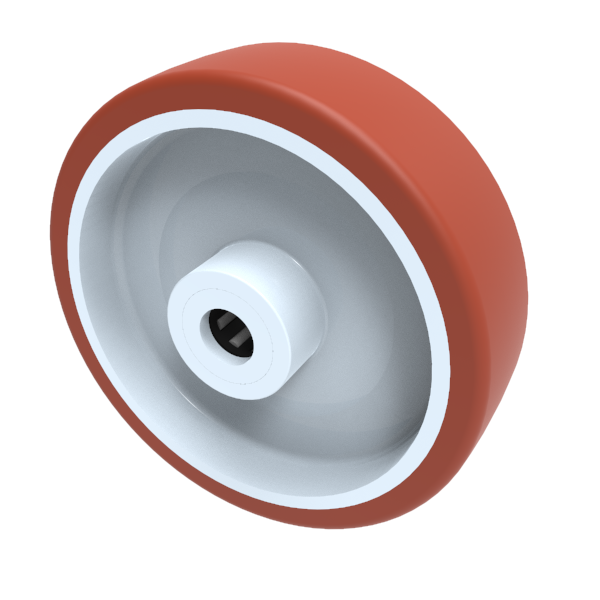 Polyurethane Nylon 125mm Roller Bearing Wheel 230kg Load