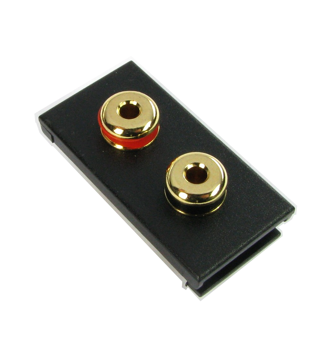 Speaker Euro Module Screw Terminal 2x 4mm Banana Socket Black