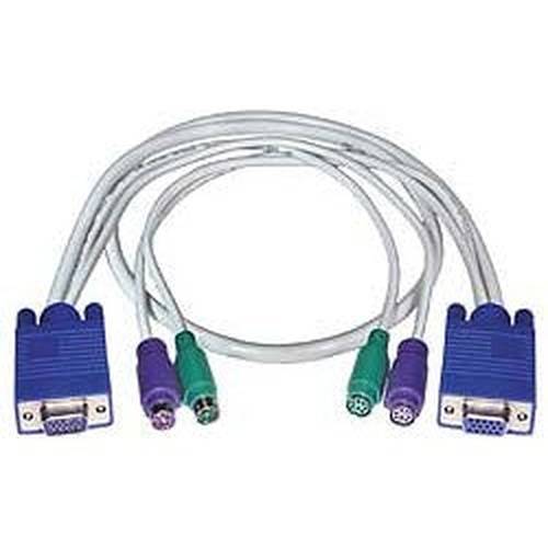 VKMEXT-35 - KVM Cable VGA PS/2 Extension 15HD 6-pin miniDin 35 ft 15HD Male - 6 pin miniDIN Male - 15HD Female - 6 pin miniDIN Female Gray