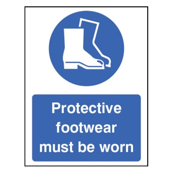 Protective Footwear Must be Worn – A4 Rigid Plastic