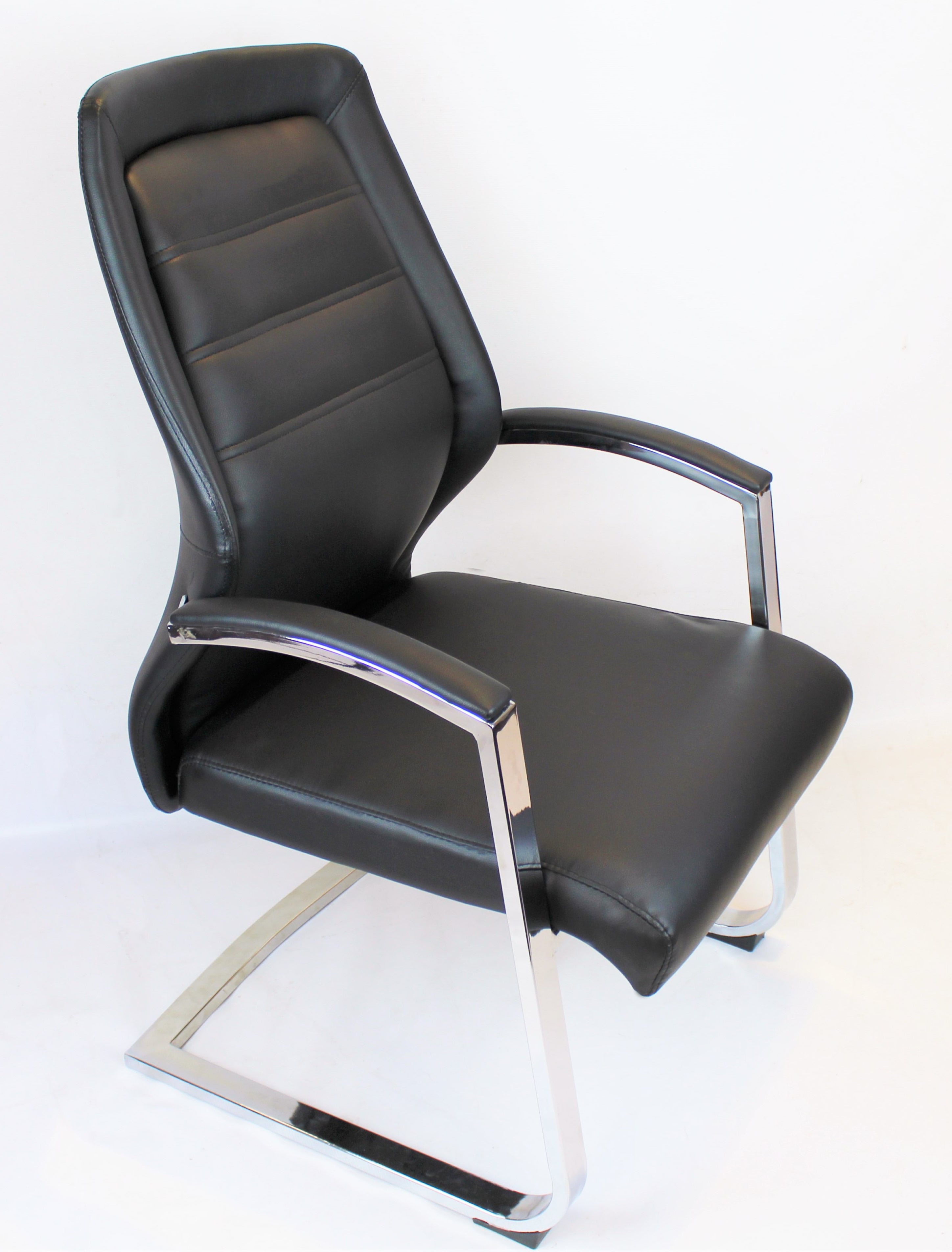 Providers Of Modern Black Leather Meeting Chairs - DH-103-2 Huddersfield