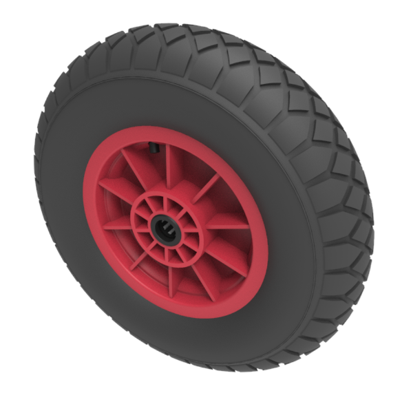 Pneumatic 400mm Roller Bearing Wheel 200kg Load