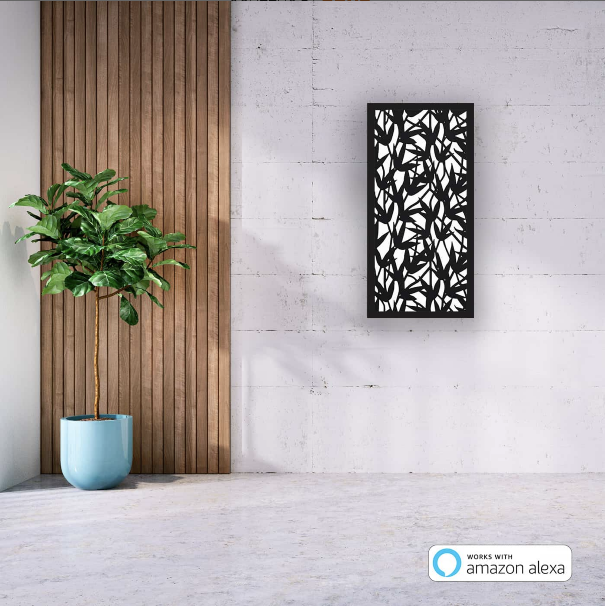 Black 'Bamboo' LED Colour Changing Wall Art 