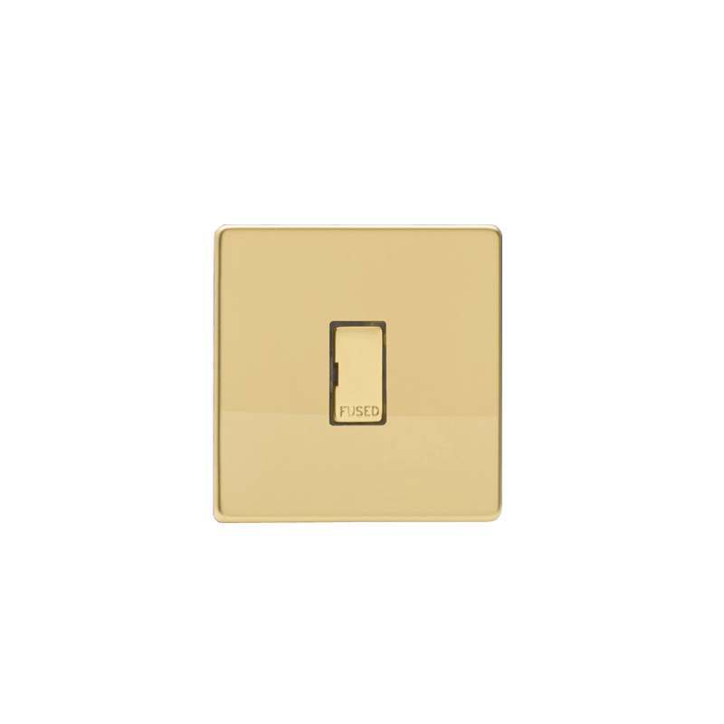 Varilight Screw Less Flat Plate Fuse Spur Polished Brass