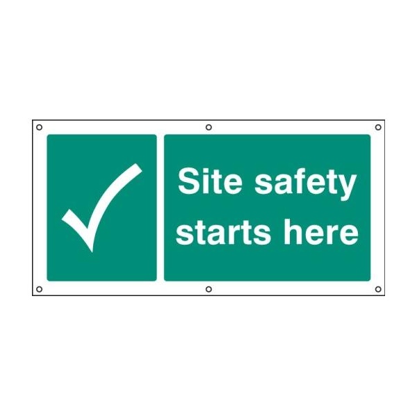 Site Safety Starts Here - Banner with Eyelets