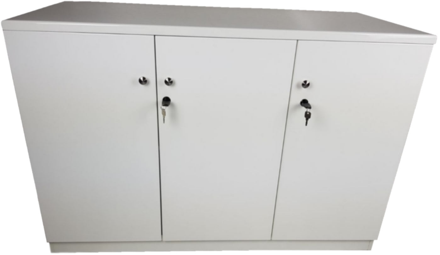 White Gloss Executive Three Door Cupboard - 6846TD