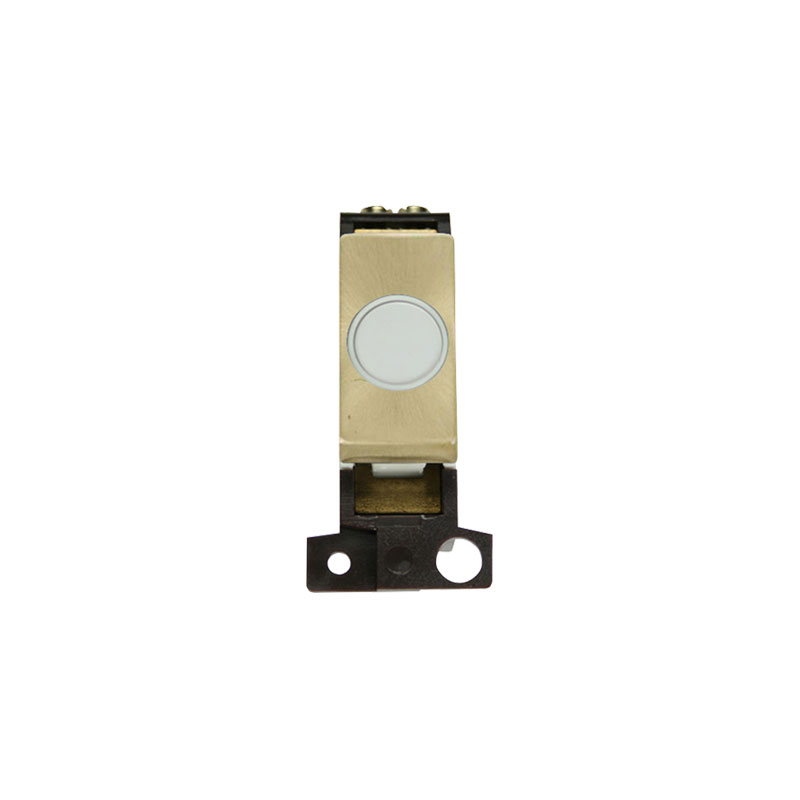 Click MiniGrid 20A Ingot Flex Outlet Module Satin Brass Insert White