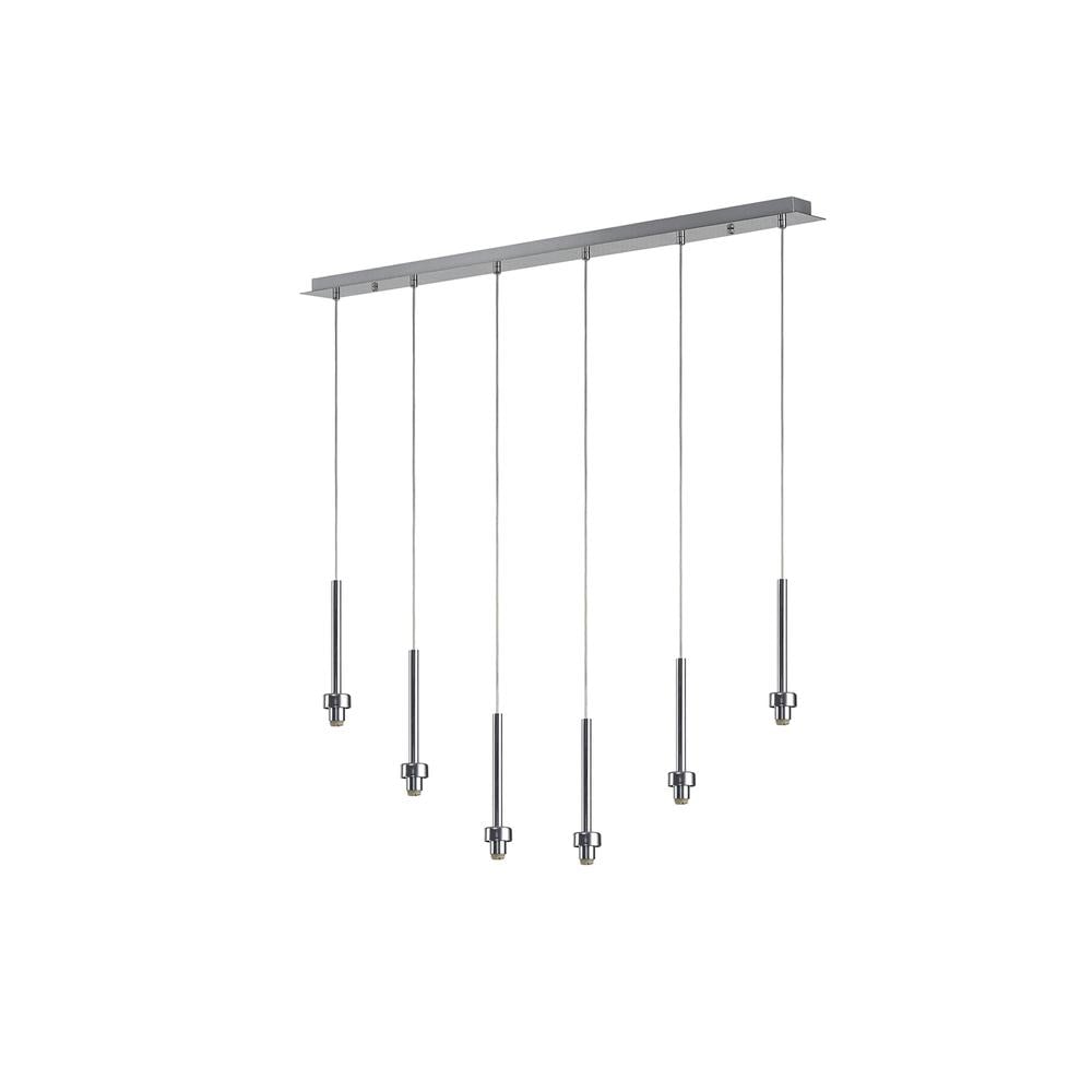 Luxuria Apex Polished Chrome 6 Light G9 Universal 2m Drop Linear Pendant