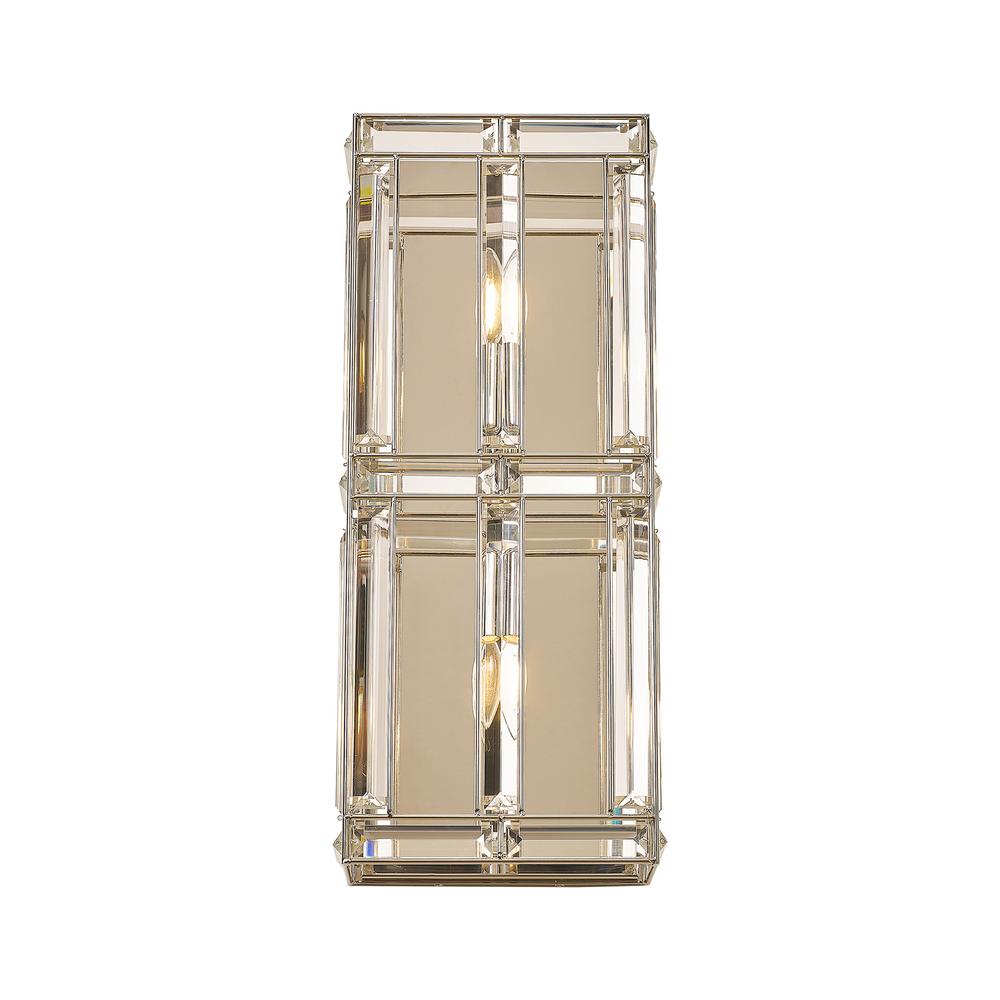 Luxuria Majorelle Rectangular Wall Light 2 Light E14 Polished Nickel