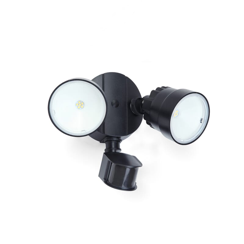 Lutec Shrimp 2 Pir Wall Light Black Integrated LED IP54