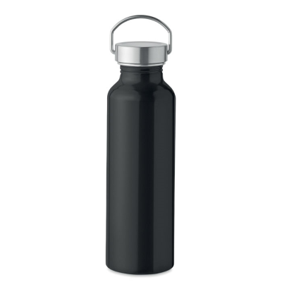 RECYCLED ALUMINIUM METAL BOTTLE 500ML in Black.