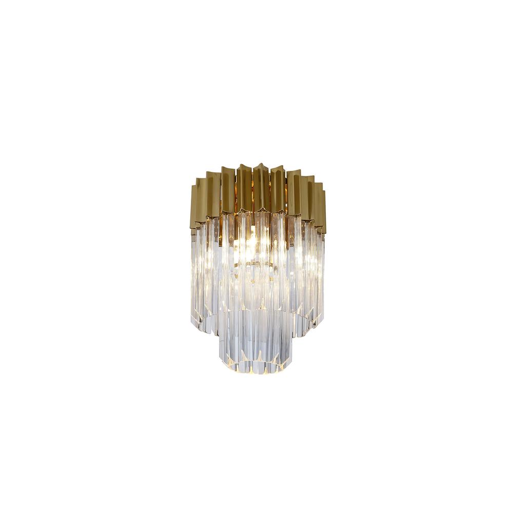 Luxuria Osiris 30cm Ceiling Round 3 Light E14 Brass/Clear Sculpted Glass