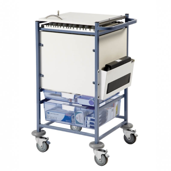 Medical Notes Trolley with Key Lockable Lid - Small