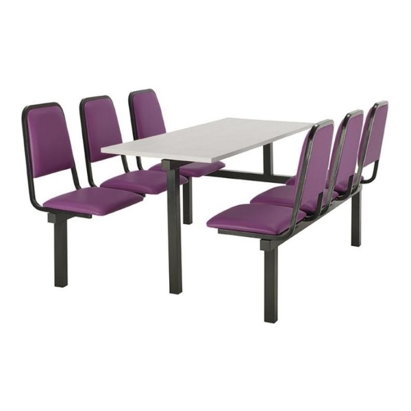 CU92 - 6-Seater Chester Canteen Unit - 1 Way Access, Purple, Grey