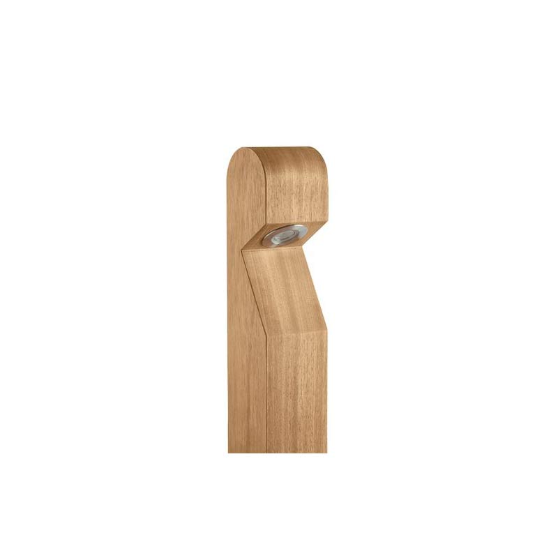 Collingwood Low Voltage Domed Top LED Bollard Base Entry Iroko Wood 2700K