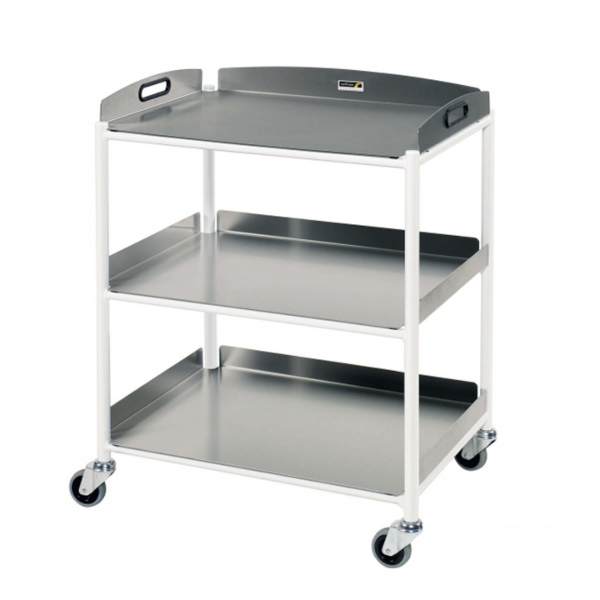 DT6 Dressing Trolley with Stainless Steel Trays - 3 x Trays